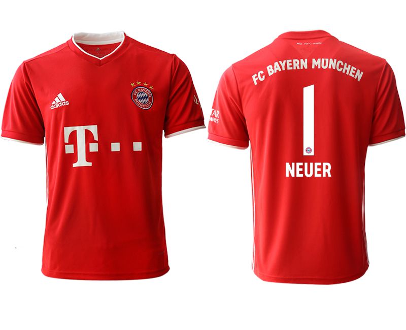 Men 2020-2021 club Bayern Munich Home aaa version #1 red Soccer Jerseys